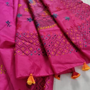 Ghabakala_SKUKANTHA05_Pink-Kantha-Work-Silk-Cotton-Sari