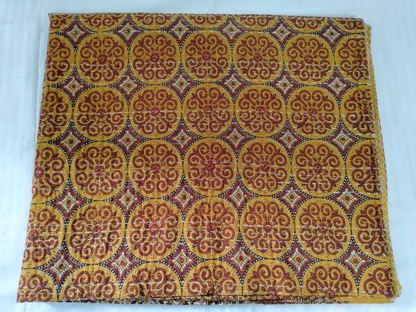 Ghabakala_SKUKANTHAAJB02_Mustard-Ajrakh-Hand-Block-Print-Kantha-Work-Double-Bedcover