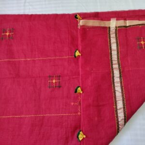 Ghabakala_SKUKOTAN02_Red-Hand-Embroidered-Kota-Doria-Sari-With-Zari-Border