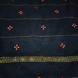Ghabakala_SKUKOTAN05_Black-Hand-Embroidered-Kota-Doria-Sari-With-Zari-Border