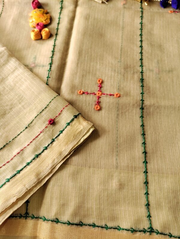 Ghabakala_SKUKOTAN07_Beige-Hand-Embroidered-Kota-Doria-Sari-With-Zari-Border