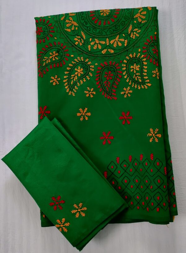 Ghabakala_SKUKANTHA06_Green-Hand-Embroidered-Kantha-Work-Cotton-Silk-Saree
