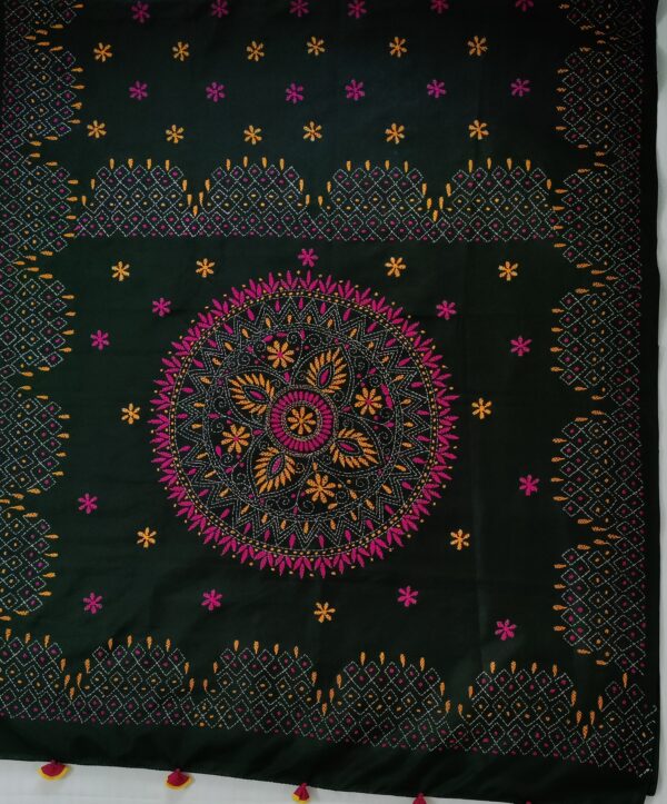 Ghabakala_SKUKANTHA10_Black-Hand-Embroidered-Kantha-Work-Cotton-Silk-Saree