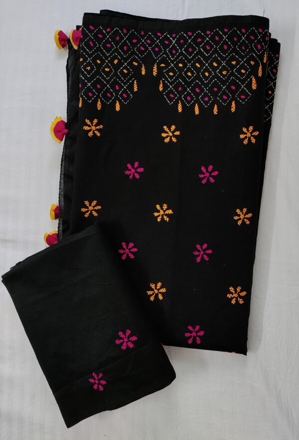 Ghabakala_SKUKANTHA10_Black-Hand-Embroidered-Kantha-Work-Cotton-Silk-Saree
