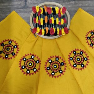 Ghabakala_SKUPATCHN02_Yellow-Hand-Embroidered-Mirror-Work-Patch