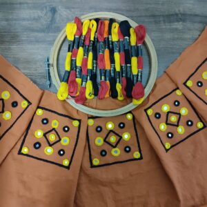 Ghabakala_SKUPATCHN03_Orange-Hand-Embroidered-Mirror-Work-Patch