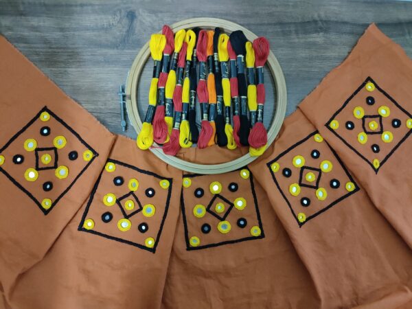 Ghabakala_SKUPATCHN03_Orange-Hand-Embroidered-Mirror-Work-Patch