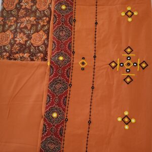 Ghabakala_SKUSUITMATERIAL03_Brown-and-Burnt-Orange-Suit-Material-With-Burnt-Orange-Hand-Embroidered-Dupatta