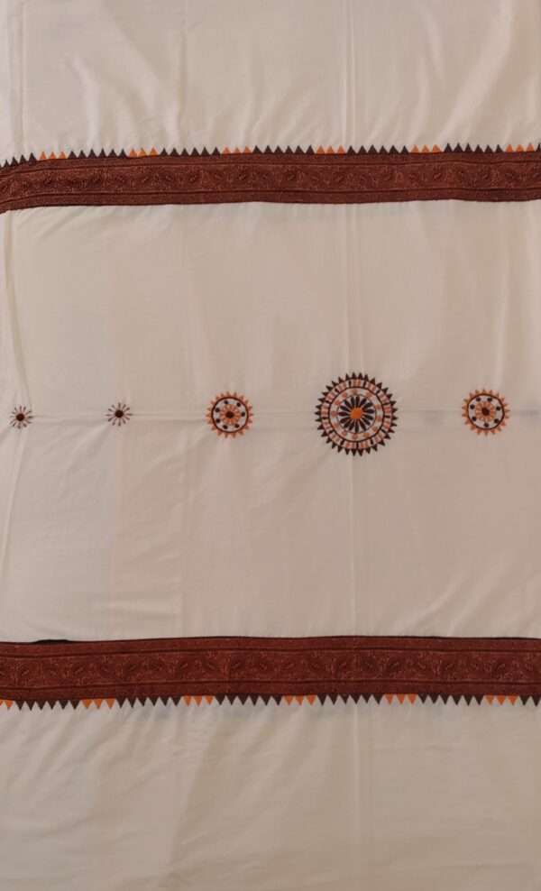 Ghabakala_SKUHESBEDSHEET01_Orange-Hand-Embroidered-Single-Bed-Bedsheet-With-Pillow-Covers